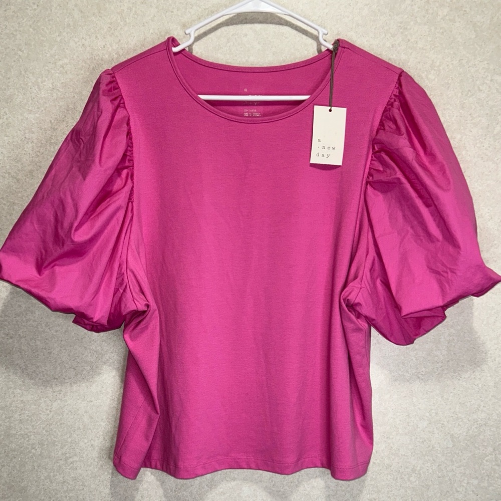 A New Day~Pink Puff Sleeve Top